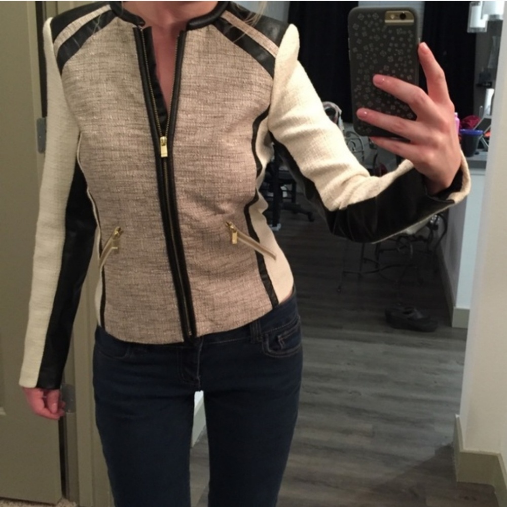 H&M Multi Tone Faux Leather Jacket
